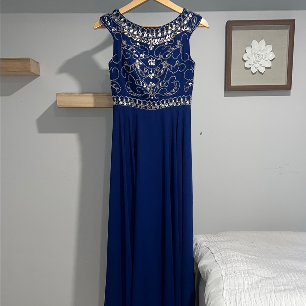 Blue prom dress Dress bedazzled top